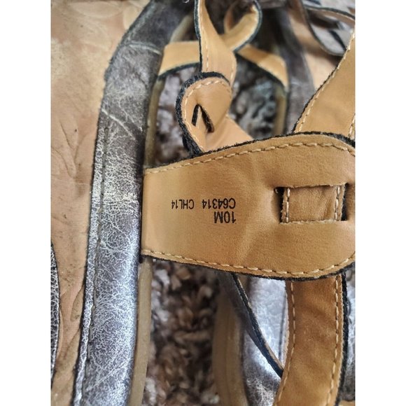 b. o. c. Silver Metallic Strappy Kesia Slingback Sandals Size 10M C64314 - Picture 5 of 9